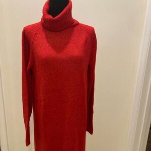 H&M Red Turtleneck Sweater Dress
